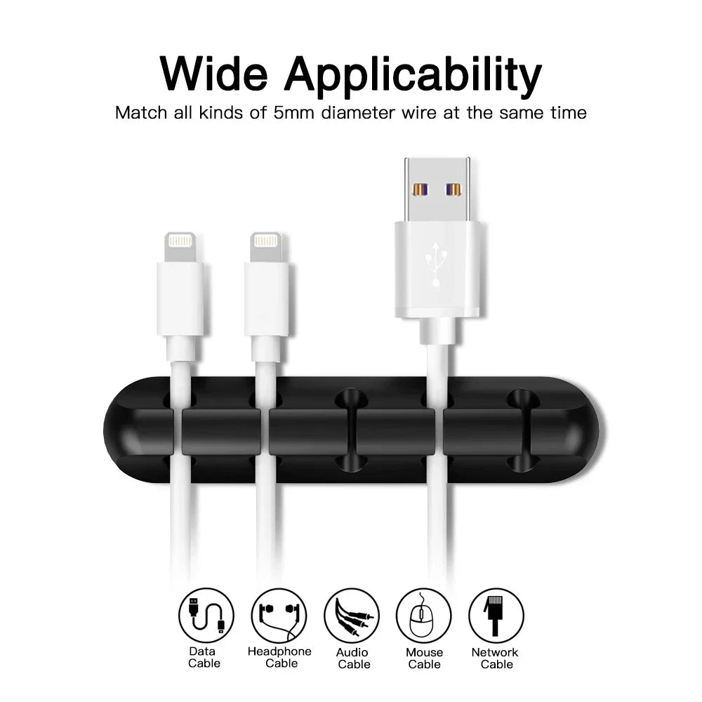 Self-Adhesive Silicone Cable Organizer