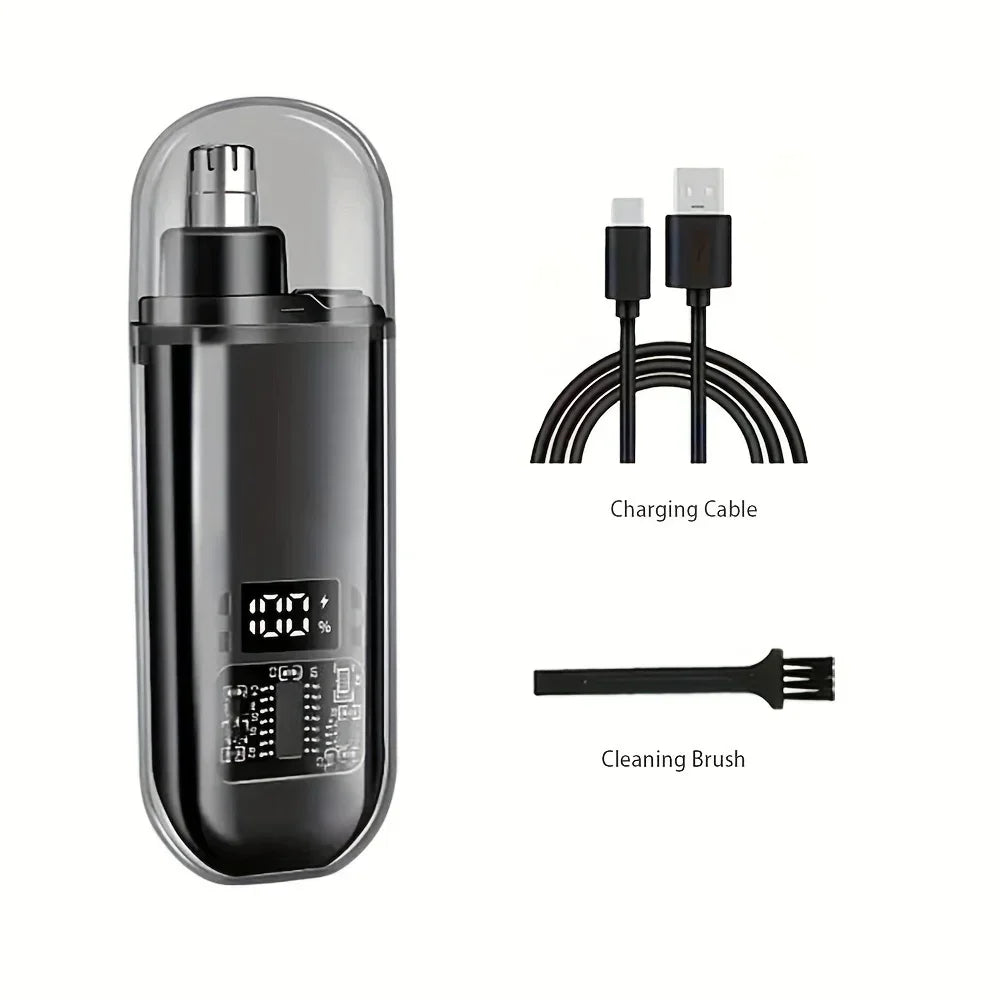 Nose & Ear Hair Trimmer for Men – USB-C Rechargeable Grooming Kit