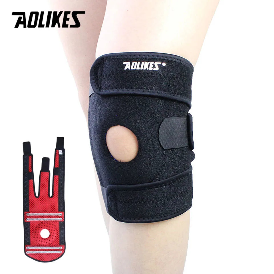 AOLIKES 1PCS New Knee Brace with Side Stabilizers - Adjustable Knee Support with Patella Gel Pad, Knee Wraps for Men & Women