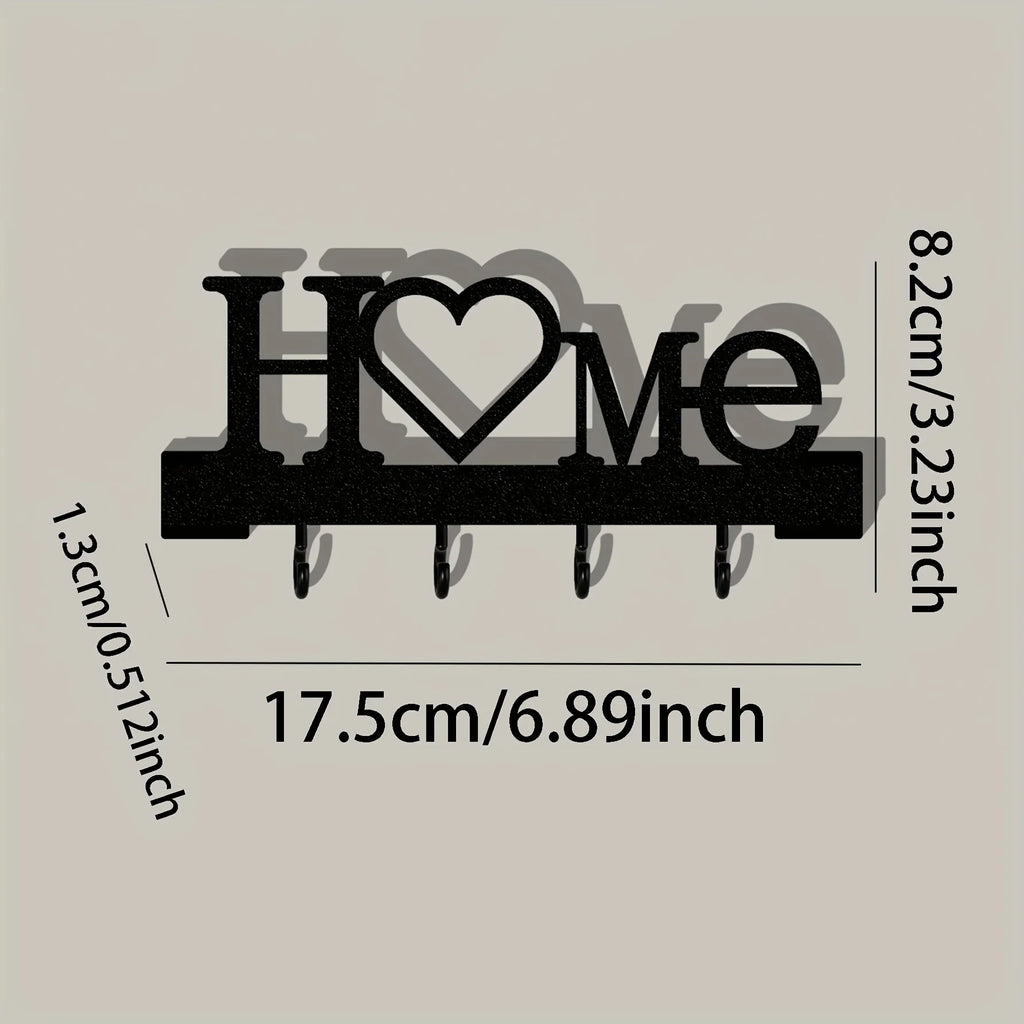 Home Love Wall Key Holder with 4 Hooks