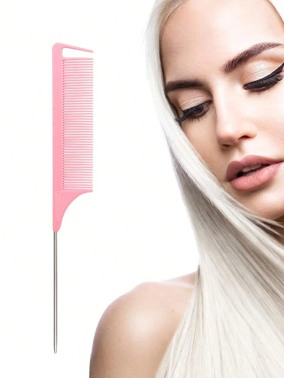 Stainless Steel Pointed Tail Hair, Hair Comb Hair Brush Salon Hair Styling Tool Hair Comb, Special for Real Hair Wigs