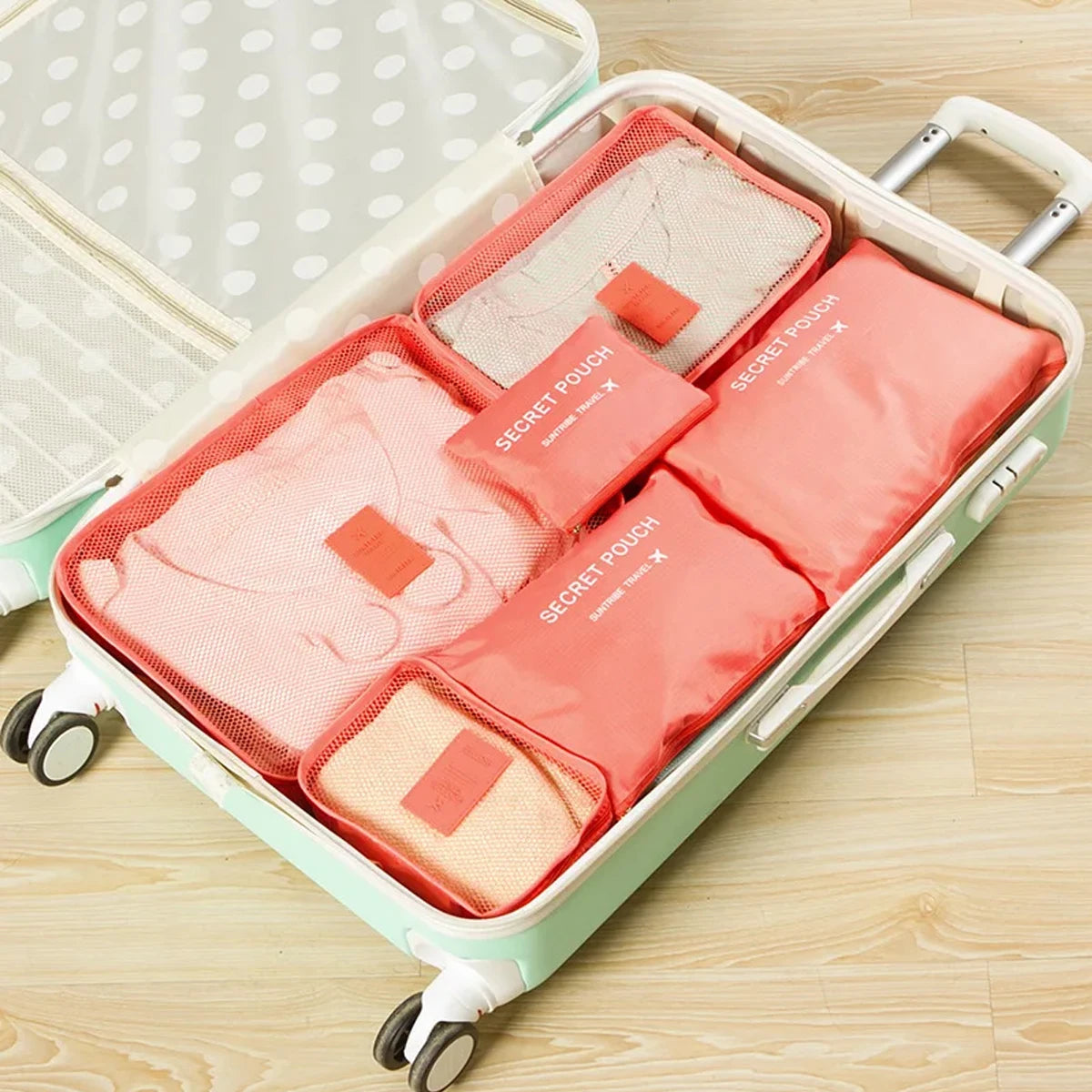 6-Piece Travel Packing Cube & Pouch Set