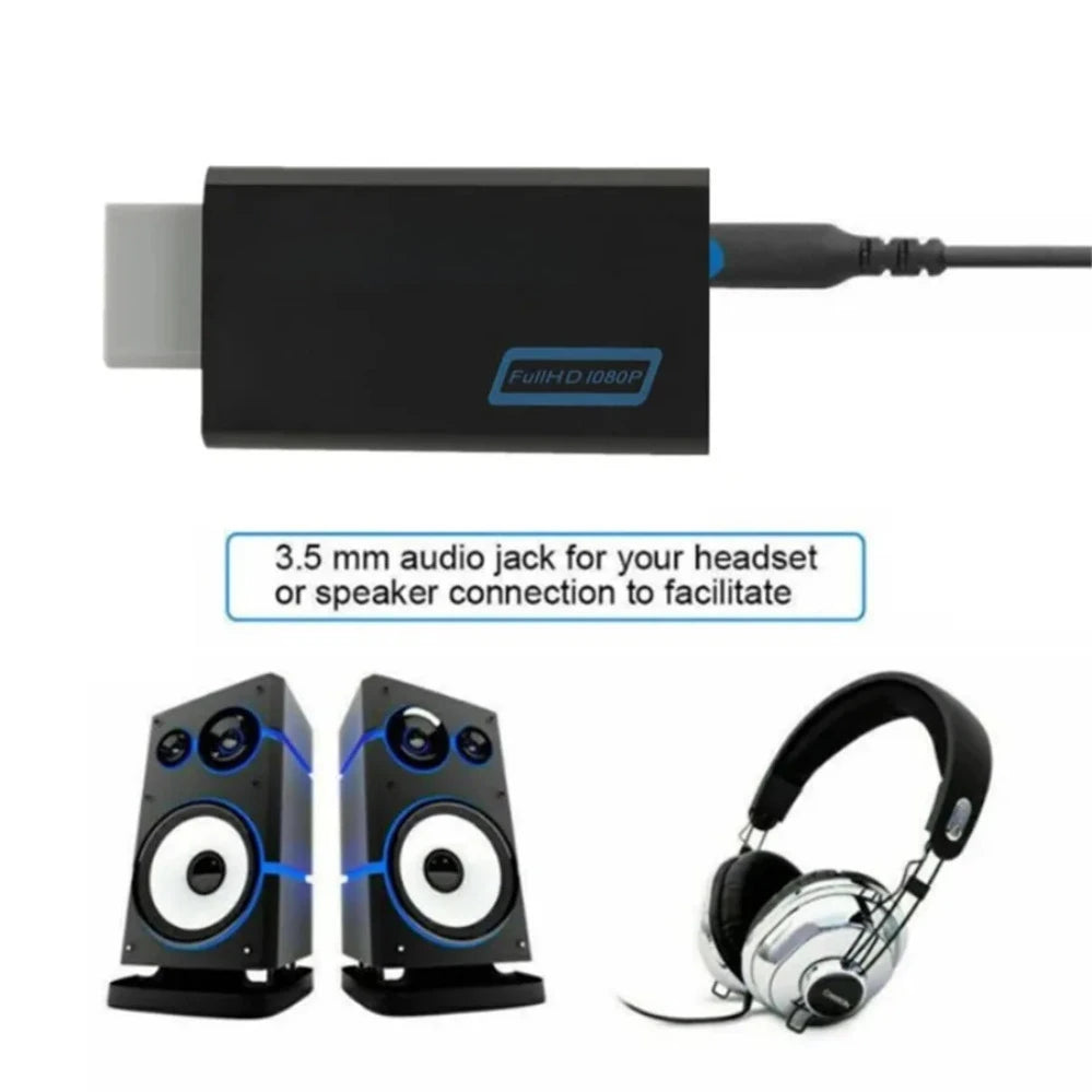 Wii to HDMI Adapter with 3.5 mm Audio Output