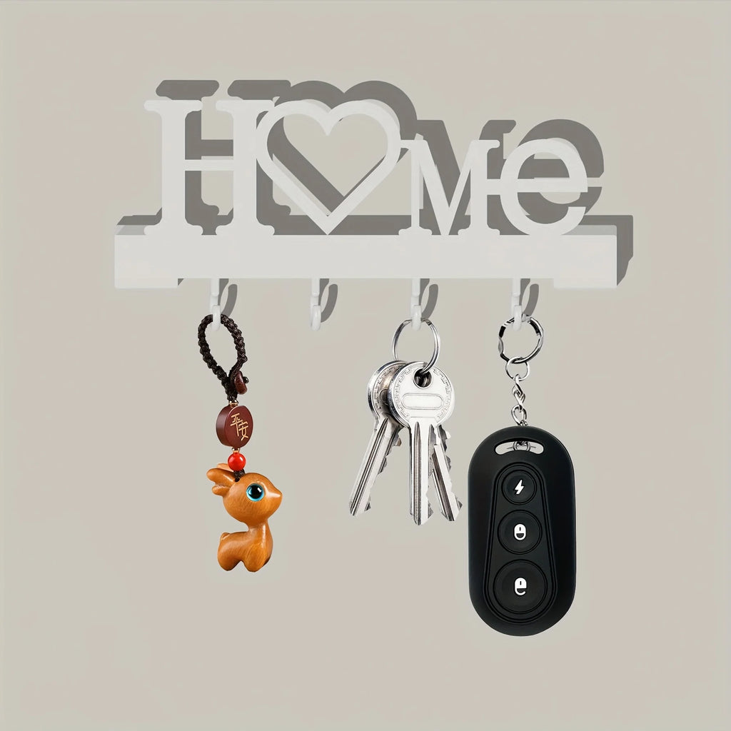 Home Love Wall Key Holder with 4 Hooks