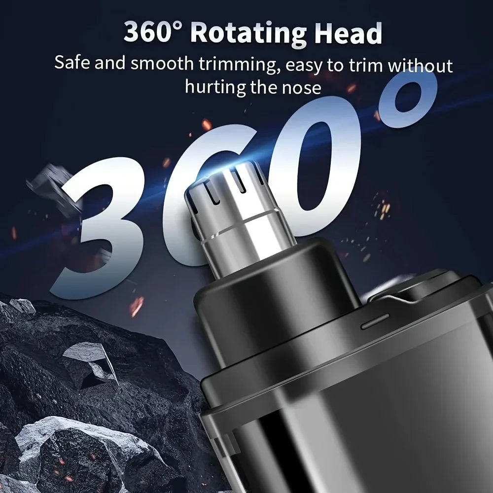 Nose & Ear Hair Trimmer for Men – USB-C Rechargeable Grooming Kit