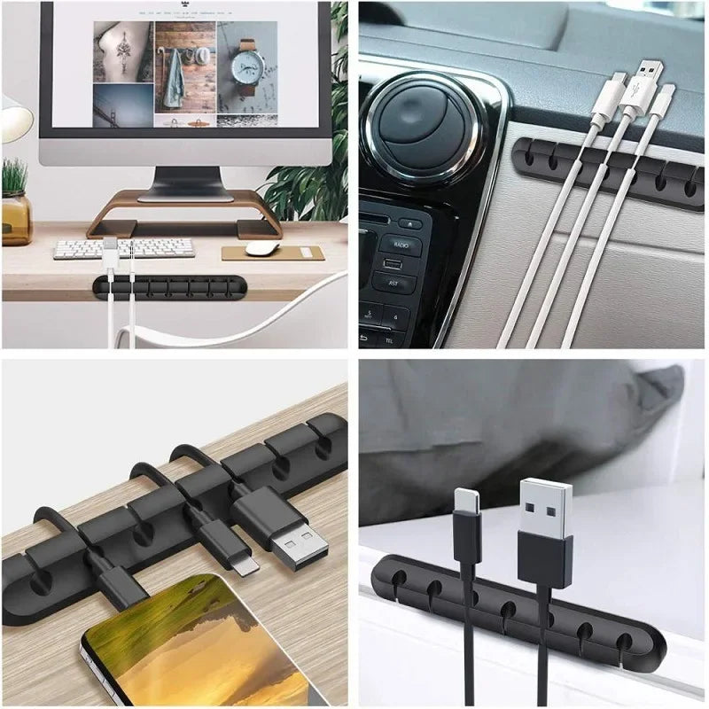 Self-Adhesive Silicone Cable Organizer
