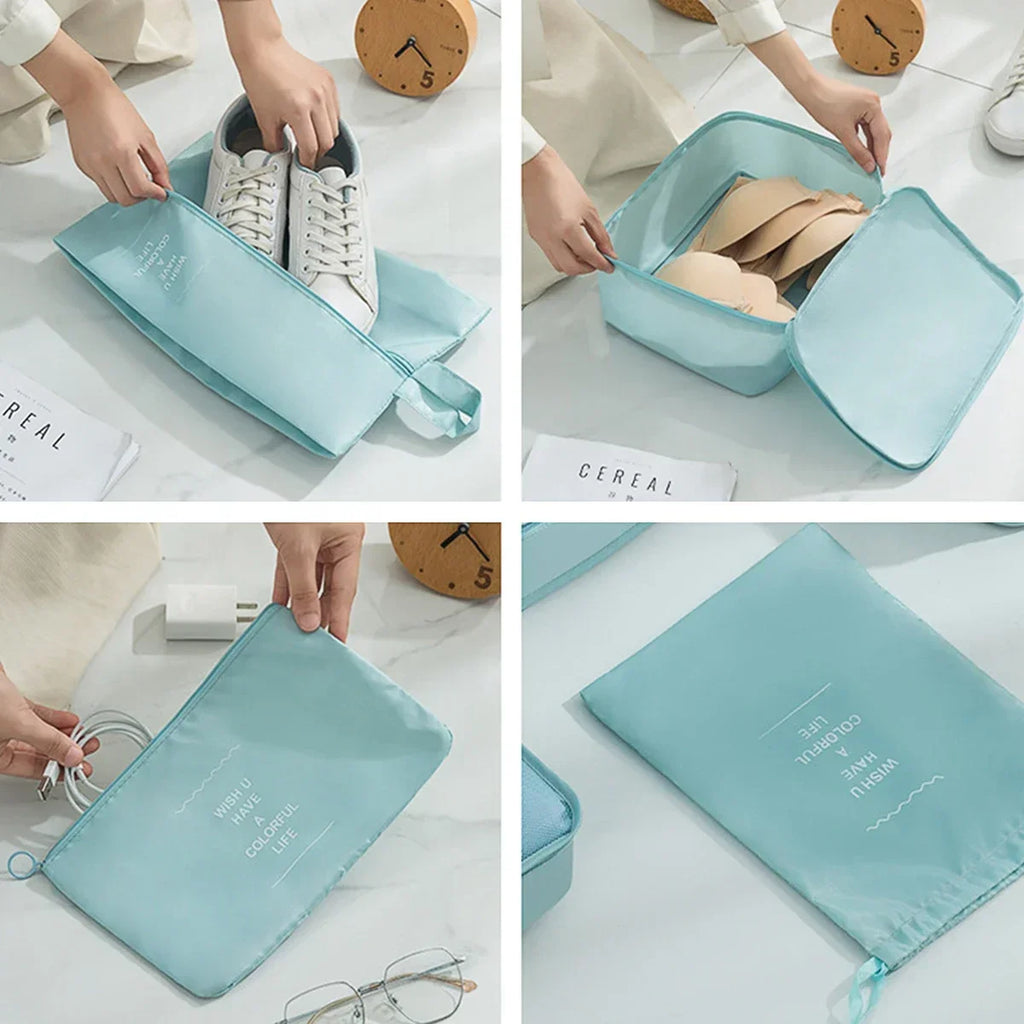7-Piece Zippered Travel Packing Cube Set