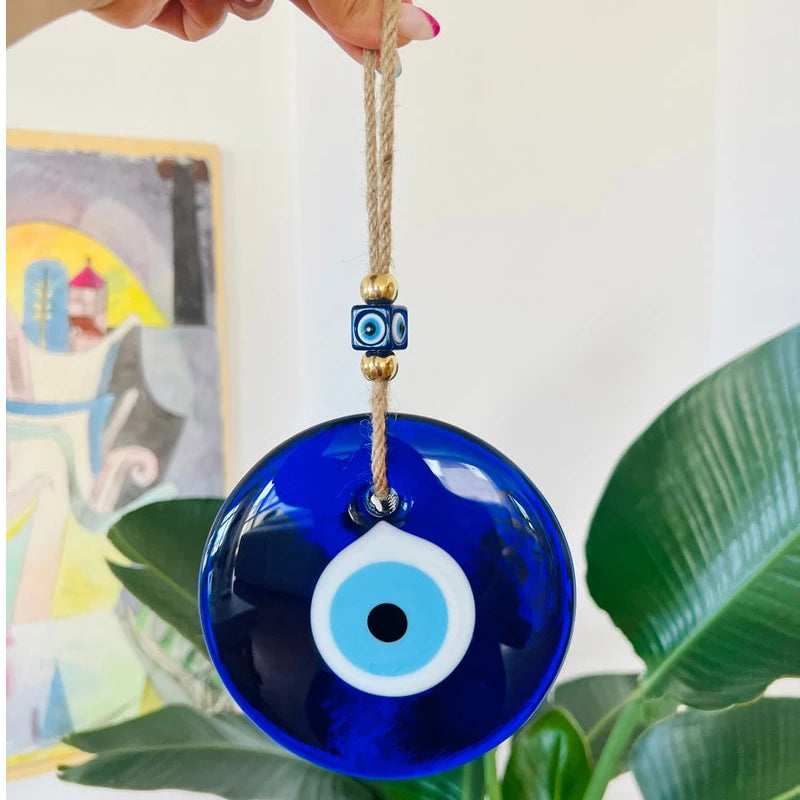 Blue Glass Evil Eye Wall Hanging