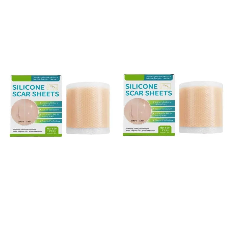 1 Roll / 2 Roll Silicone Scar Sheets, 4cm X 150cm Self-Adhesive Scar Cover Tape Reusable and Effective Skin Care Strips