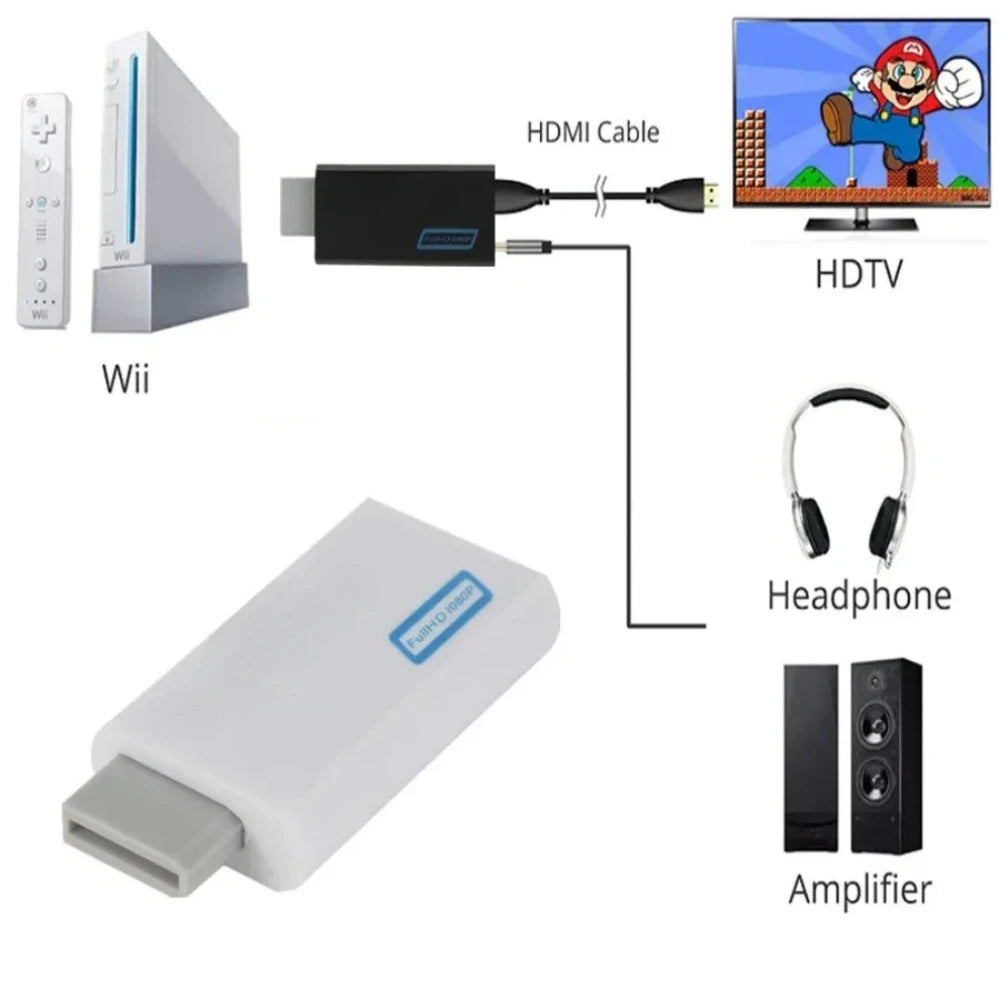 Wii to HDMI Adapter with 3.5 mm Audio Output