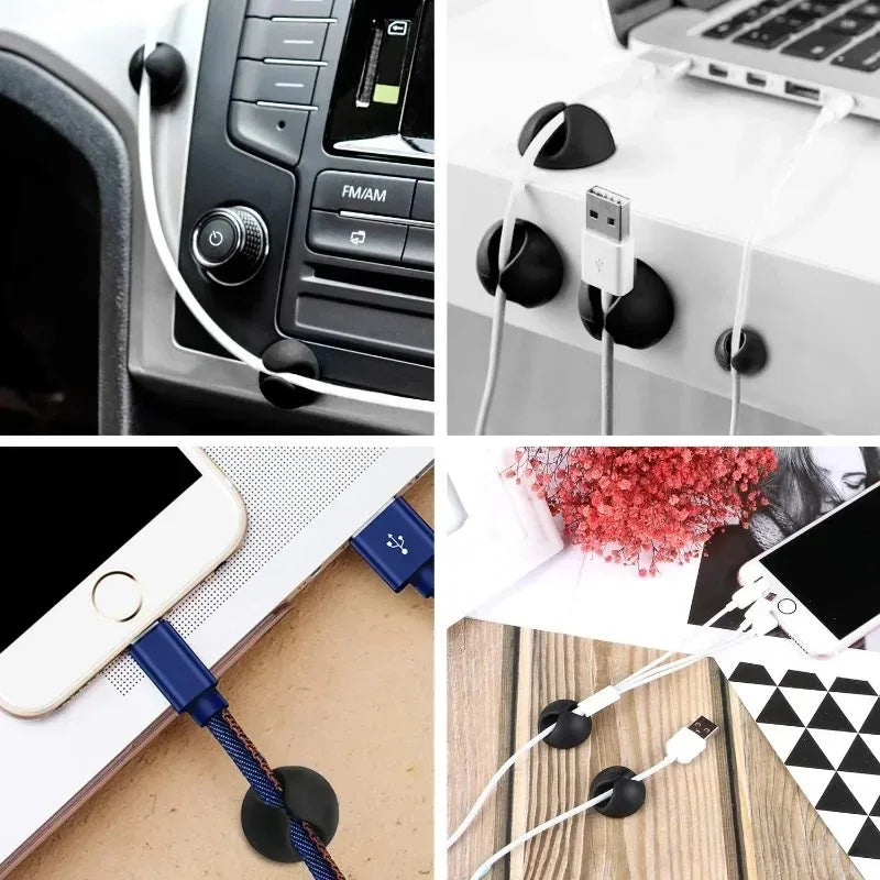 Self-Adhesive Silicone Cable Holder Clips