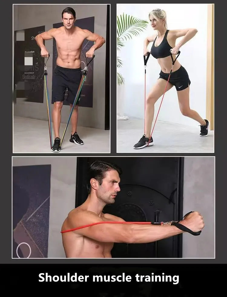 11pcs TPE Resistance Bands Set, Resistance Bands With Door Anchor, Handles, Carry Bag, Legs Ankle Straps, Exercise Bands, Workou