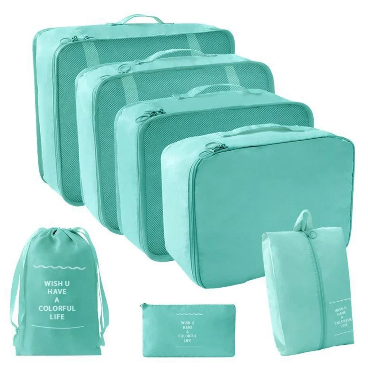 7-Piece Zippered Travel Packing Cube Set