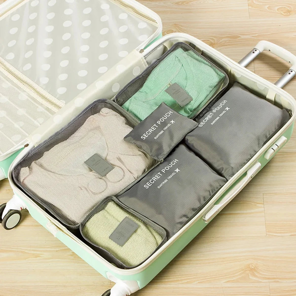 6-Piece Travel Packing Cube & Pouch Set