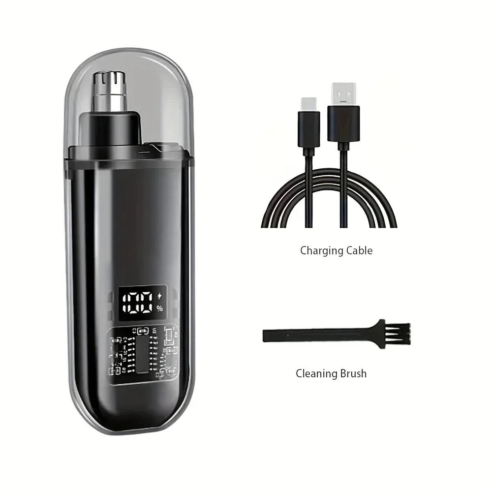 Nose & Ear Hair Trimmer for Men – USB-C Rechargeable Grooming Kit