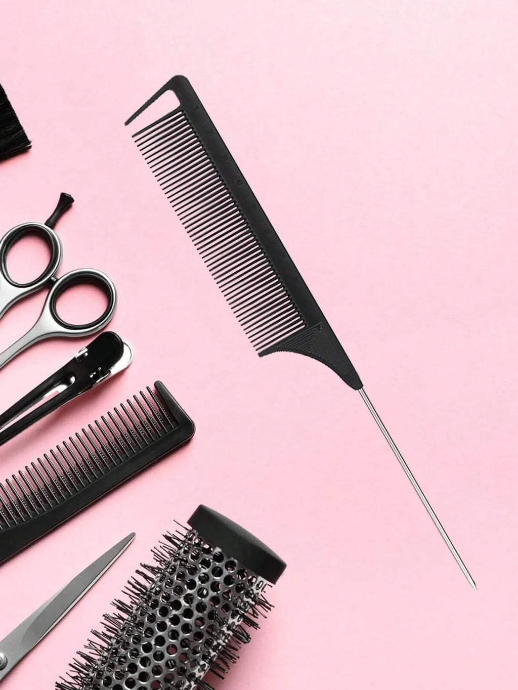 Stainless Steel Pointed Tail Hair, Hair Comb Hair Brush Salon Hair Styling Tool Hair Comb, Special for Real Hair Wigs