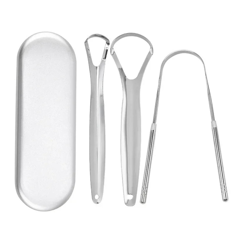 Stainless Steel Tongue Scraper – Premium Metal Cleaner for Adults & Kids