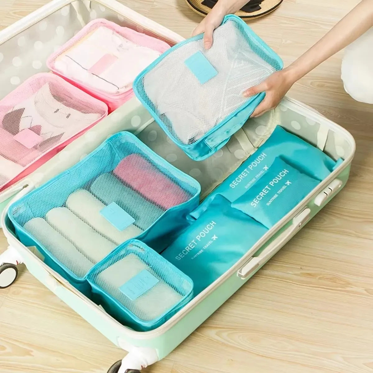 6-Piece Travel Packing Cube & Pouch Set