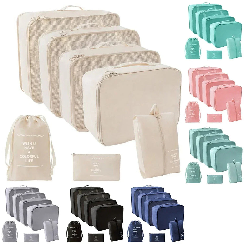 7-Piece Zippered Travel Packing Cube Set