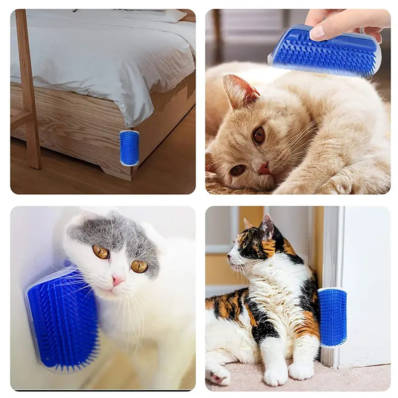 Cat Corner Massage Brush – Self-Grooming Scratcher & Hair Removal Comb