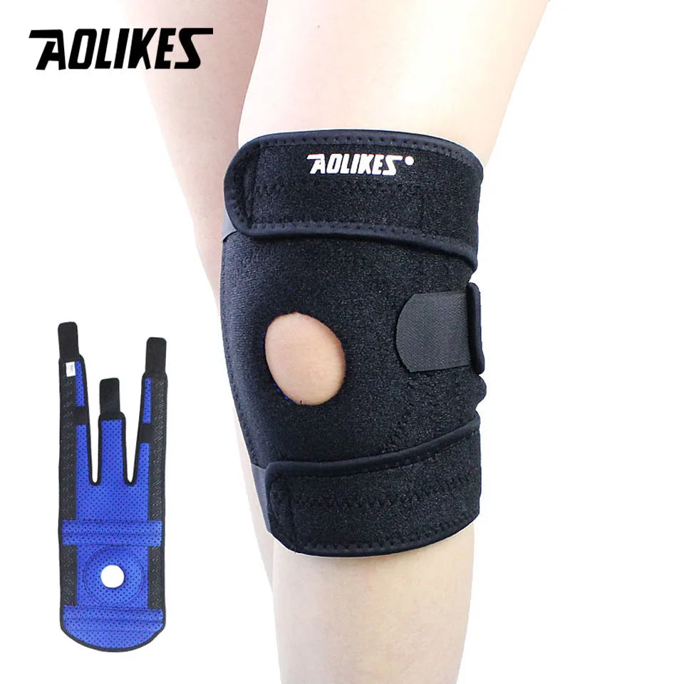 AOLIKES 1PCS New Knee Brace with Side Stabilizers - Adjustable Knee Support with Patella Gel Pad, Knee Wraps for Men & Women