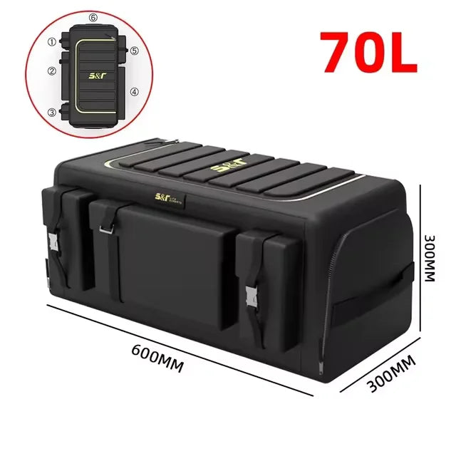 Car Trunk Organizer with Lid – 70L Foldable Oxford Cloth Storage Box