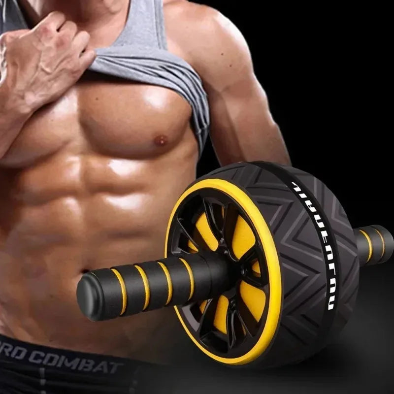 Twin-Wheel Abdominal Fitness Roller Ab Training Equipment Core Muscle Exercise Durable Anti-Slip Pad for Household Gym Workout