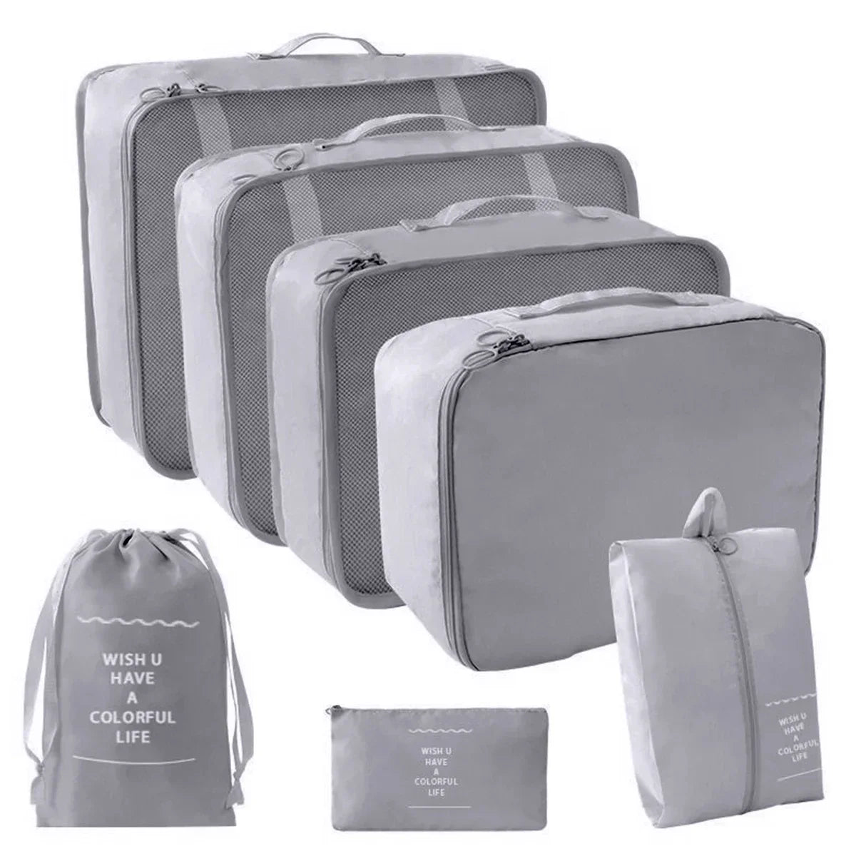 7-Piece Zippered Travel Packing Cube Set