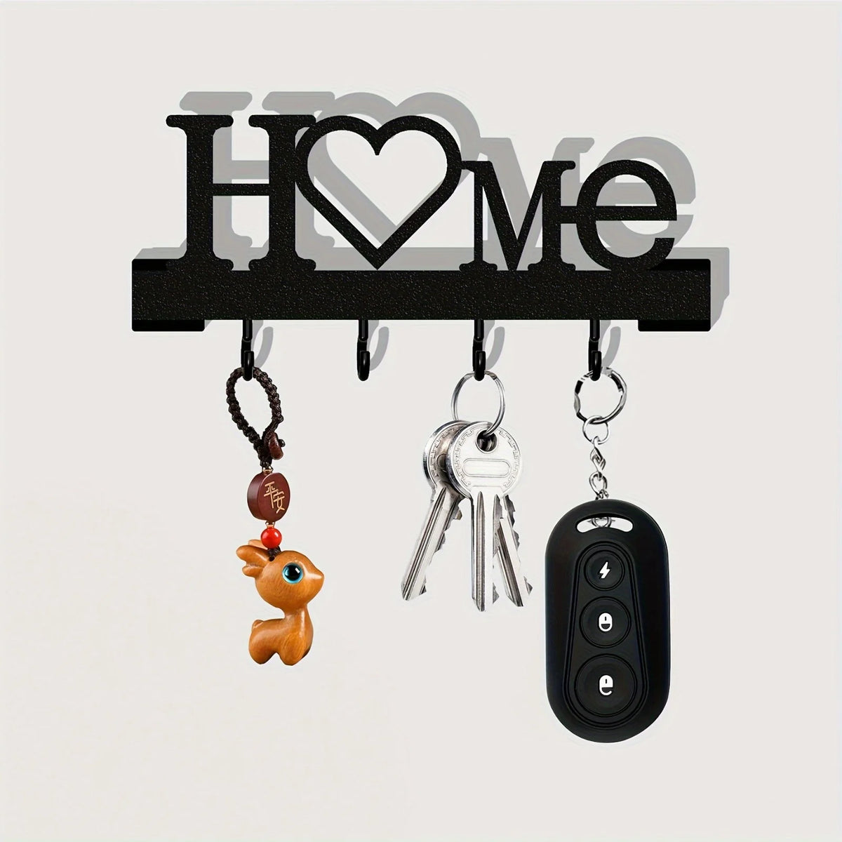 Home Love Wall Key Holder with 4 Hooks