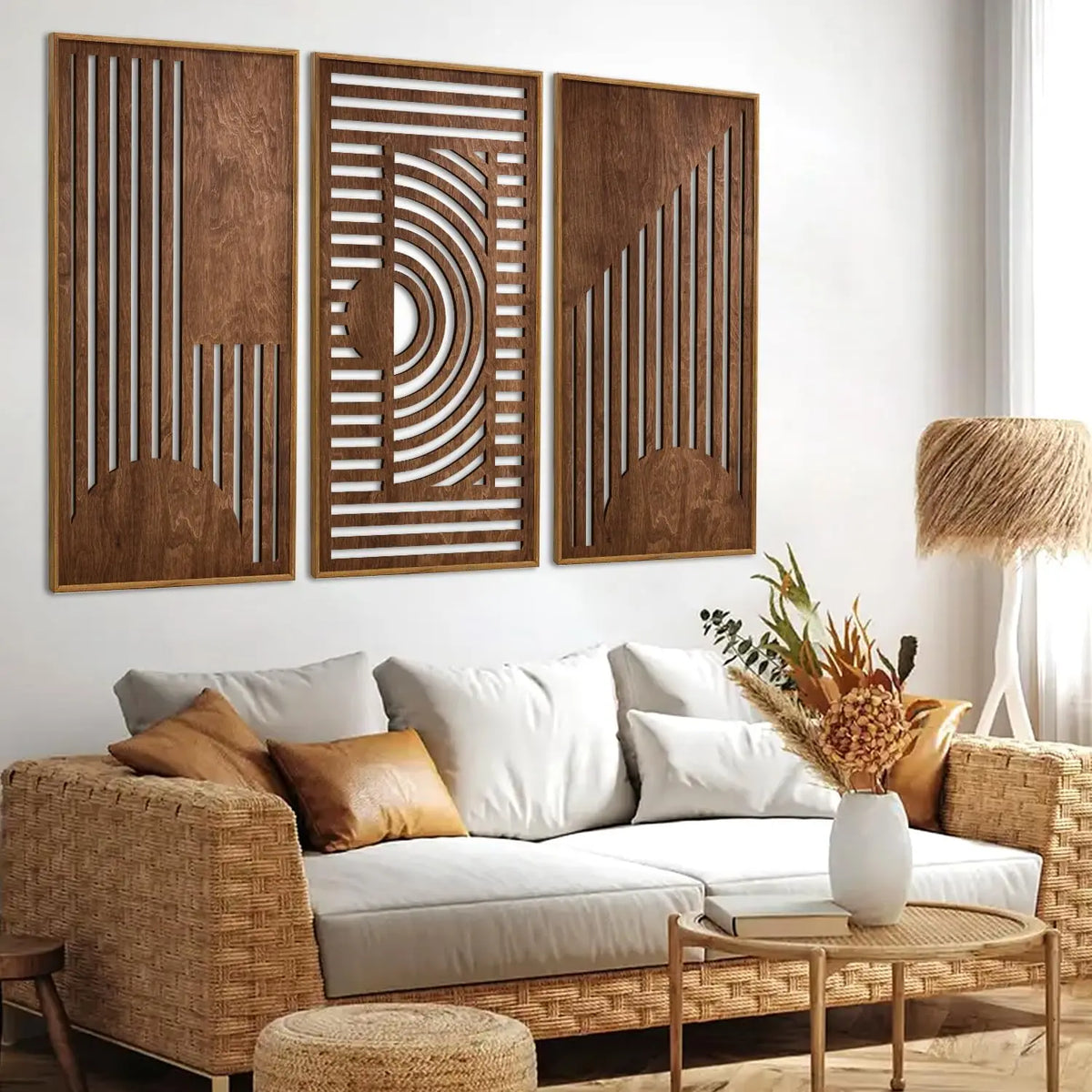 3-Piece Geometric Wooden Wall Art Set