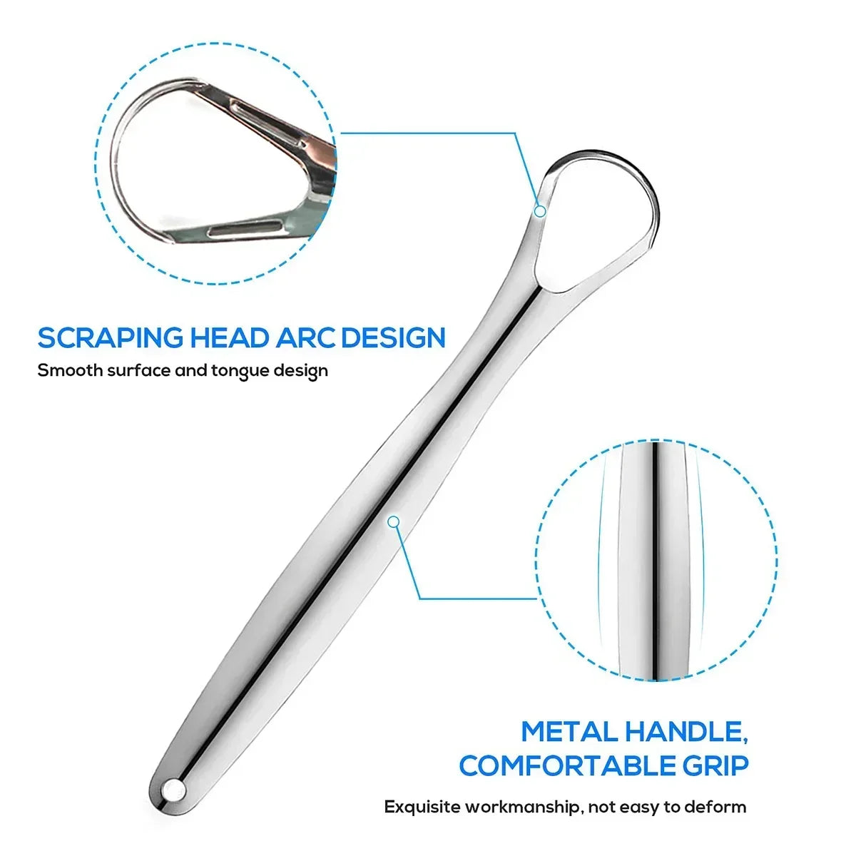 Stainless Steel Tongue Scraper – Premium Metal Cleaner for Adults & Kids