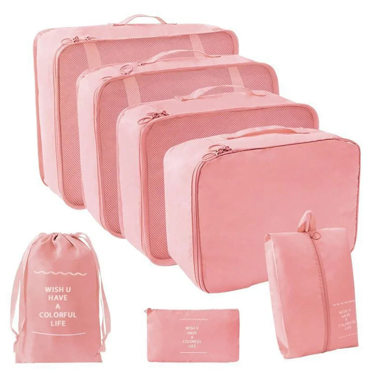 7-Piece Zippered Travel Packing Cube Set