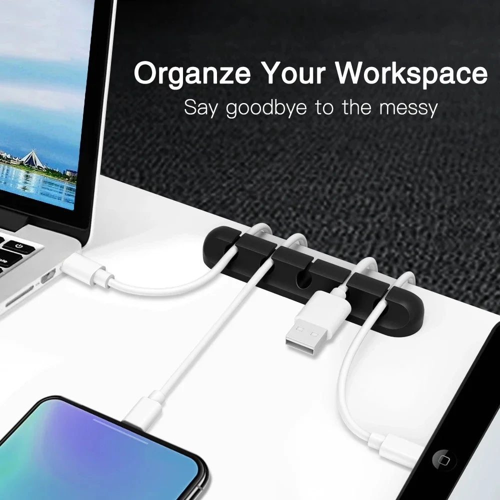 Self-Adhesive Silicone Cable Organizer