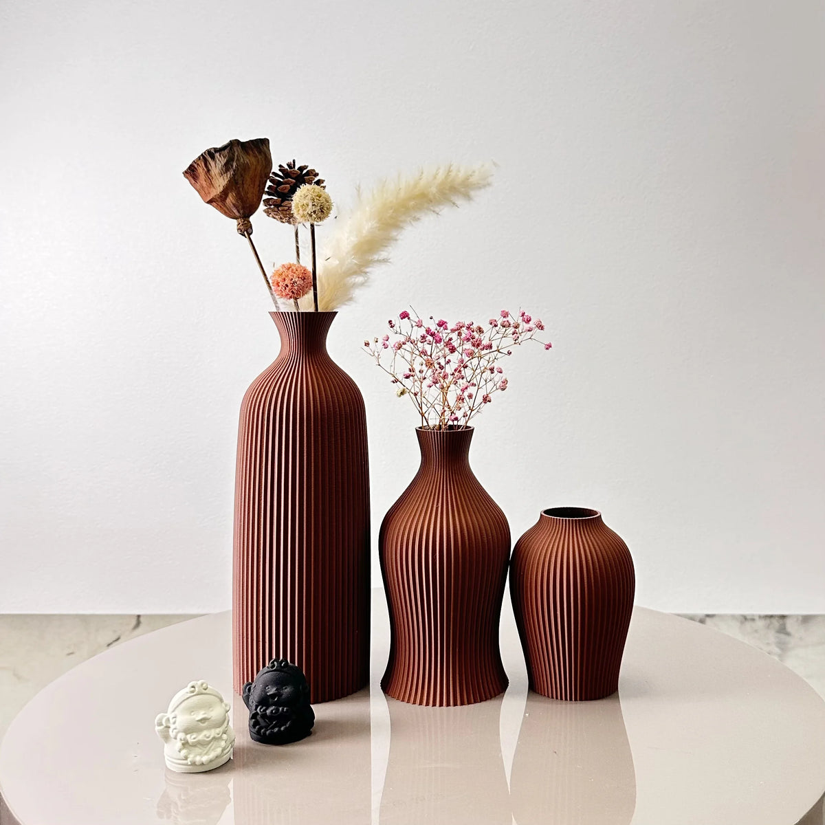 3-Piece Decorative Vase Set for Dried Flowers