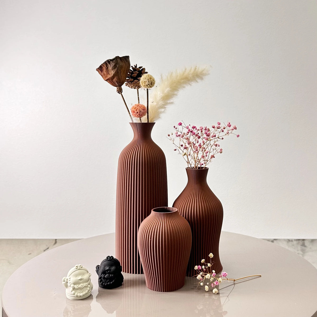 3-Piece Decorative Vase Set for Dried Flowers