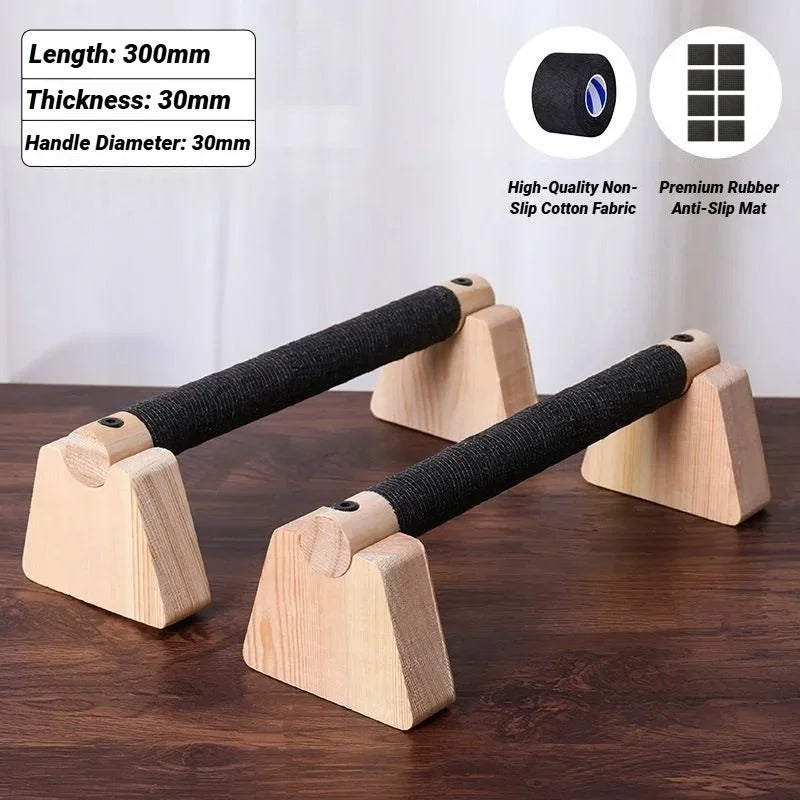 Wooden Push‑up Bar Stands 1Pair Push Ups Rack Handstand Parallel Rod Body Building Home Gym Fitness Training Equipment