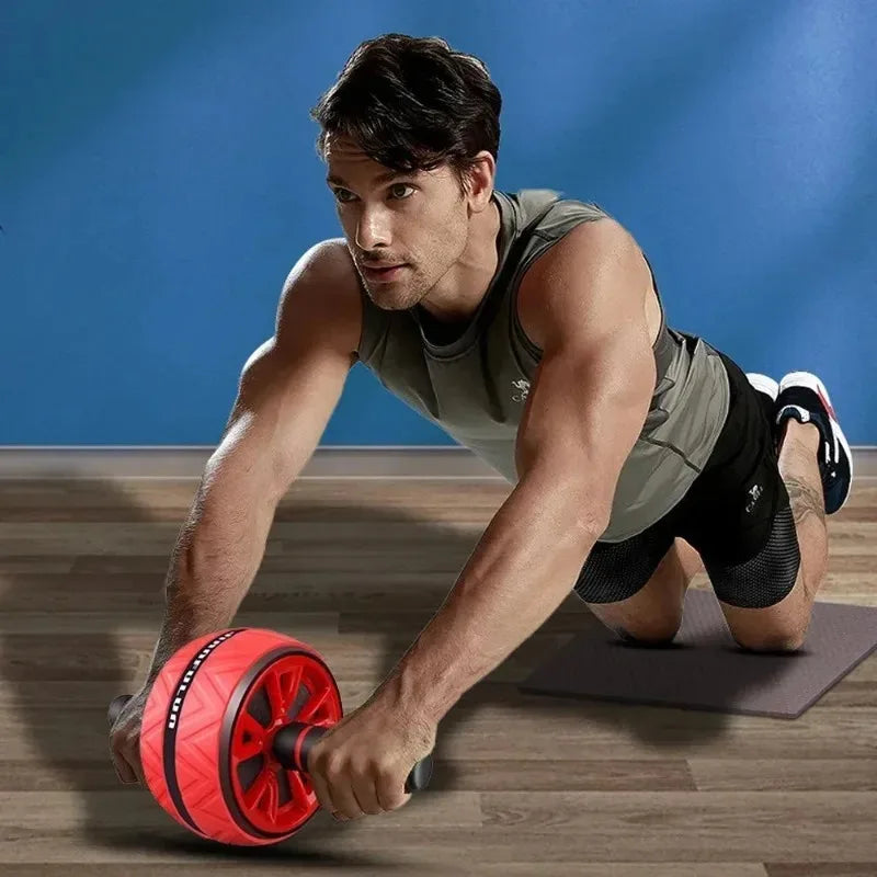 Twin-Wheel Abdominal Fitness Roller Ab Training Equipment Core Muscle Exercise Durable Anti-Slip Pad for Household Gym Workout