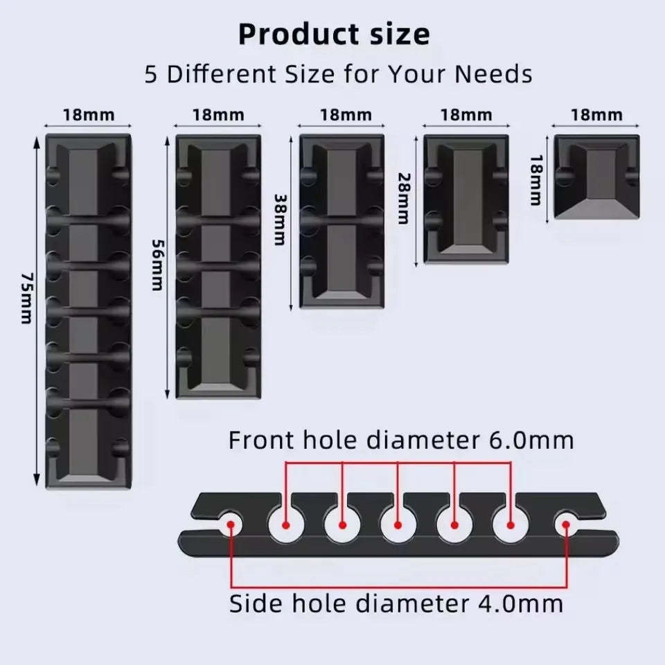 Silicone Cable Organizer Clips – Single & Multi-Slot Options