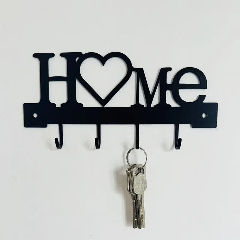 Home Love Wall Key Holder with 4 Hooks