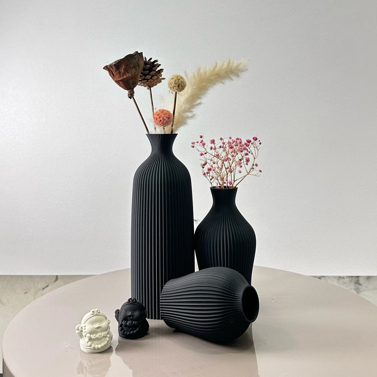 3-Piece Decorative Vase Set for Dried Flowers